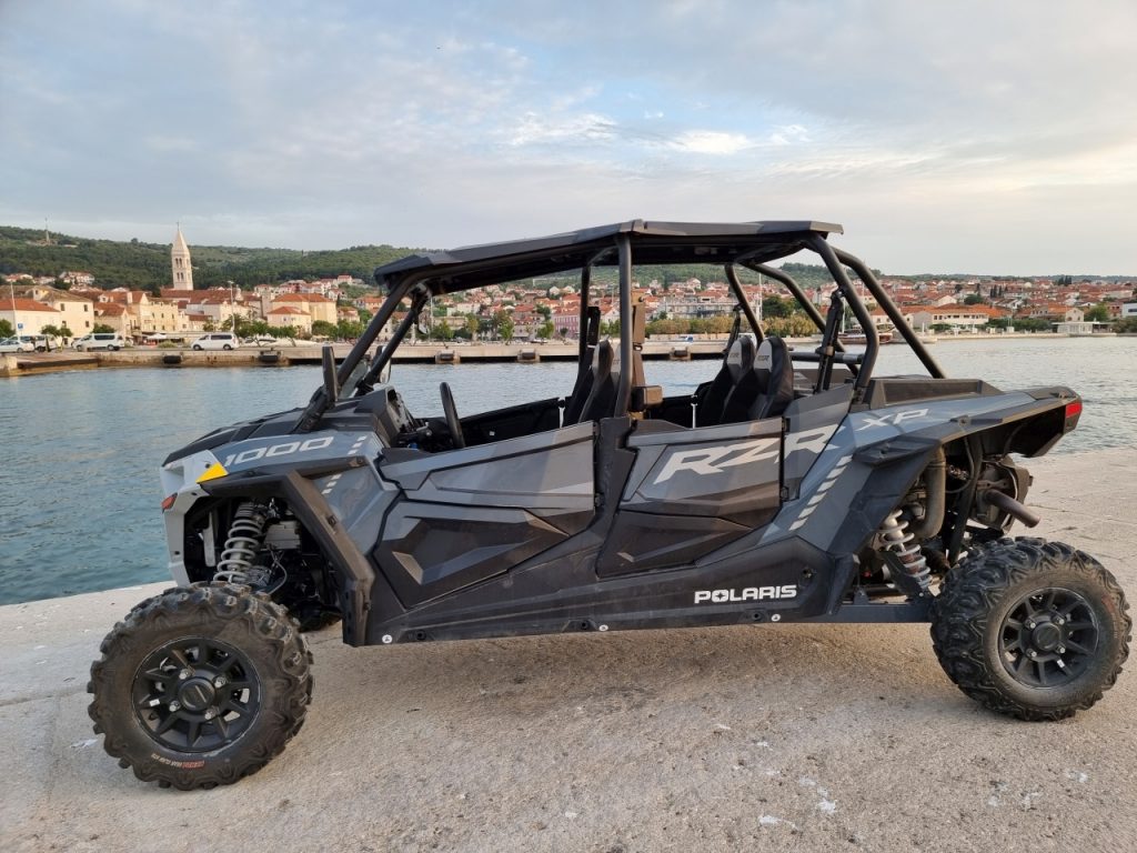 Polaris RZR XP 1000 four-seat buggy rental on Brac